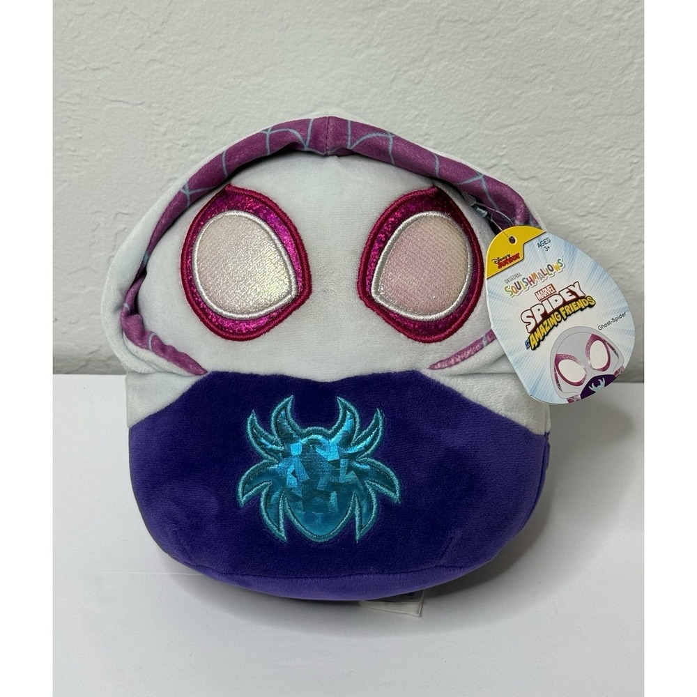 Squishmallow Marvel's Spidey & Amazing Friends Ghost Spider Hoodie Plush Toy New